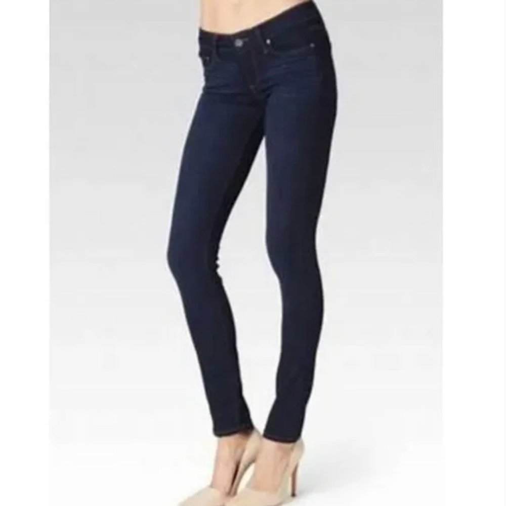 PAIGE Peg Skinny Dark Wash Mid-Rise Jeans | 32